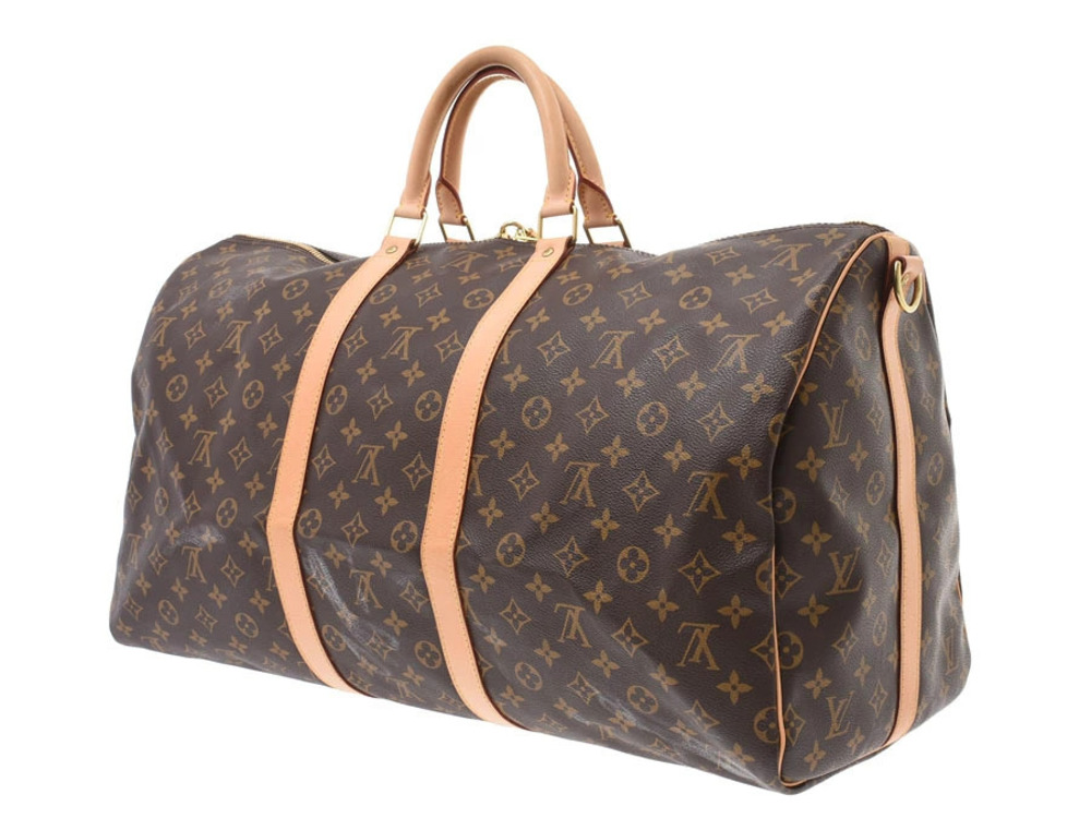 Louis Vuitton Monogram Strap Bag Keepall Bandoulire Boston Brown